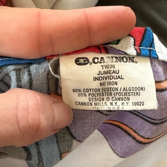 Vintage Canon Road Works Construction Flat Twin Sheet, Pillowcase, Sham - Picture 5 of 10